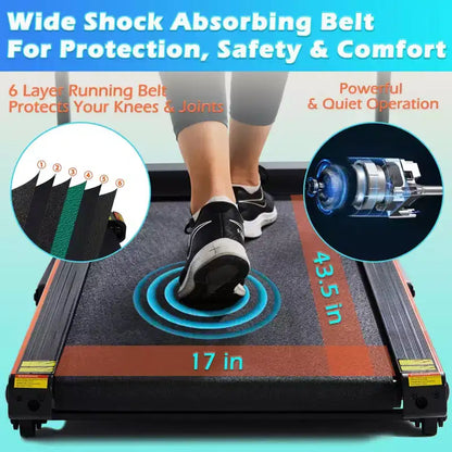 Ksports Multi-Functional Electric Treadmill Home Gym Cardio Strength Training Workout Set w/ Ab Mat, Sit-Up Strap, & Adjustable Incline