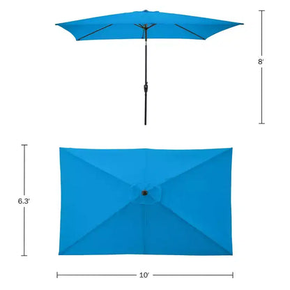 Ensemble de salle à manger d'extérieur 8 pièces Alaterre Furniture, table Weston avec parasol rectangulaire de 3 m