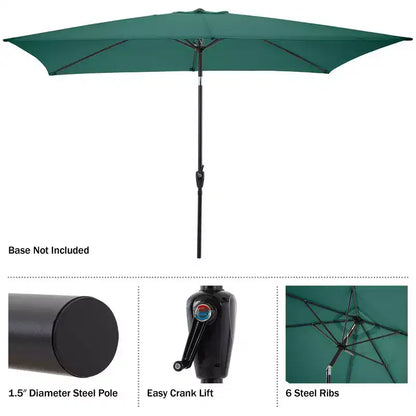Ensemble de salle à manger d'extérieur 8 pièces Alaterre Furniture, table Weston avec parasol rectangulaire de 3 m