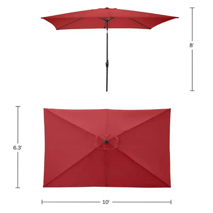 Ensemble de salle à manger d'extérieur 8 pièces Alaterre Furniture, table Weston avec parasol rectangulaire de 3 m