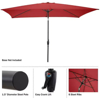 Ensemble de salle à manger d'extérieur 8 pièces Alaterre Furniture, table Weston avec parasol rectangulaire de 3 m