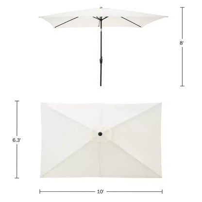 Ensemble de salle à manger d'extérieur 8 pièces Alaterre Furniture, table Weston avec parasol rectangulaire de 3 m