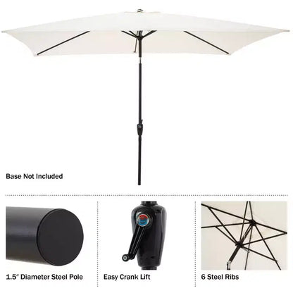 Ensemble de salle à manger d'extérieur 8 pièces Alaterre Furniture, table Weston avec parasol rectangulaire de 3 m