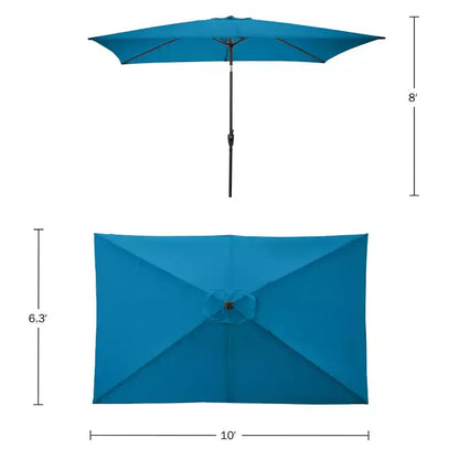 Ensemble de salle à manger d'extérieur 8 pièces Alaterre Furniture, table Weston avec parasol rectangulaire de 3 m