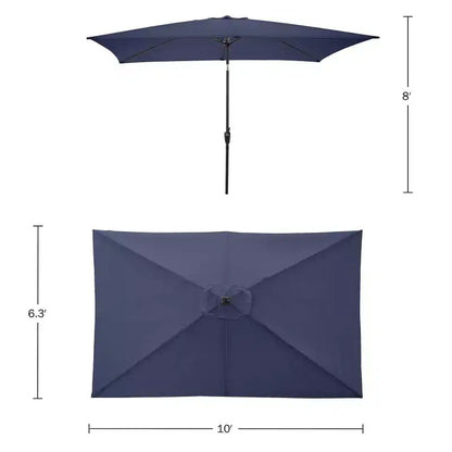 Ensemble de salle à manger d'extérieur 8 pièces Alaterre Furniture, table Weston avec parasol rectangulaire de 3 m