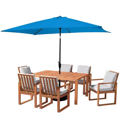 Ensemble de salle à manger d'extérieur 8 pièces Alaterre Furniture, table Weston avec parasol rectangulaire de 3 m