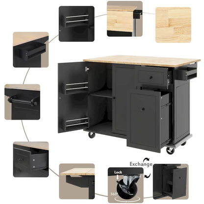Kitchen Island with Drop Leaf