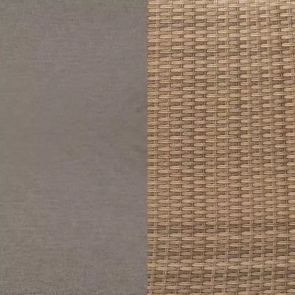 Merrick Lane Woven Rattan Modular Sofa Set for Indoor/Outdoor Use with Loveseat, Ottomans, and Tempered Glass Table