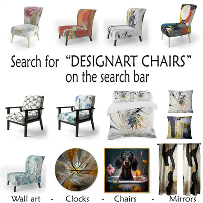 Designart Moroccan Orange Tiles Collage II Upholstered Bohemian Chic Accent Chair - Arm Chair