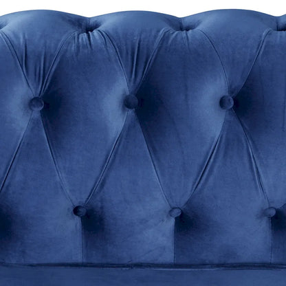 Morden Fort Classic Tufted Velvet Upholstered Chesterfield Club Chair Loveseat 2 Pieces with Nailhead for Living Room