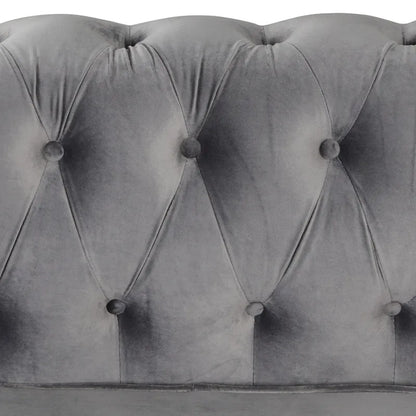 Morden Fort Classic Tufted Velvet Upholstered Chesterfield Club Chair Loveseat 2 Pieces with Nailhead for Living Room