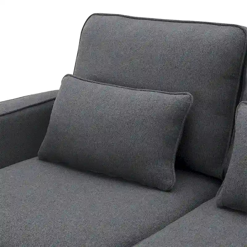 Merax 114.2 Upholstered Sofa with Console, 2 Cupholders and 2 USB Ports Wired or Wirelessly Charged