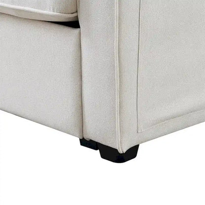 Merax 114.2 Upholstered Sofa with Console, 2 Cupholders and 2 USB Ports Wired or Wirelessly Charged