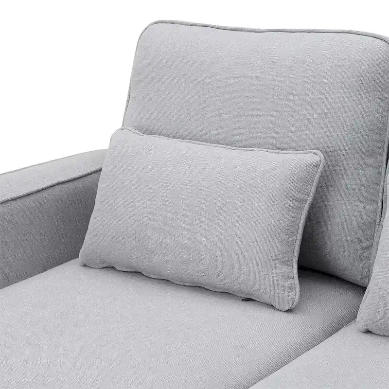 Merax 114.2 Upholstered Sofa with Console, 2 Cupholders and 2 USB Ports Wired or Wirelessly Charged