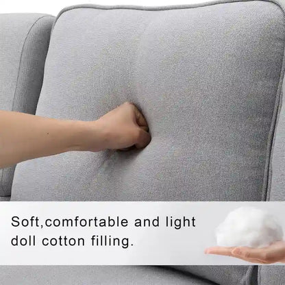 Merax 114.2 Upholstered Sofa with Console, 2 Cupholders and 2 USB Ports Wired or Wirelessly Charged
