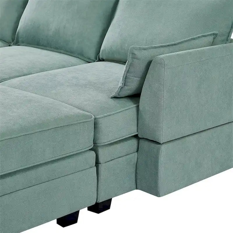 Merax U-Shape Convertible Modular Sectional Sofa Bed with Reversible Chaise