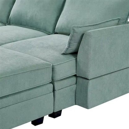 Merax U-Shape Convertible Modular Sectional Sofa Bed with Reversible Chaise