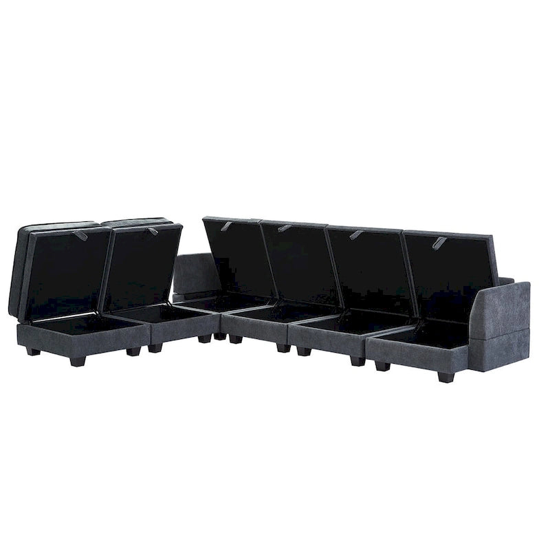 Merax U-Shape Convertible Modular Sectional Sofa Bed with Reversible Chaise