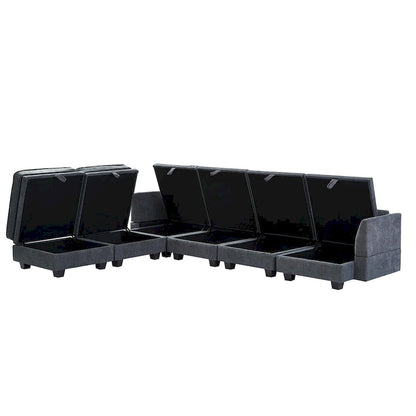 Merax U-Shape Convertible Modular Sectional Sofa Bed with Reversible Chaise