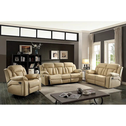 Daria 85 in. W Flared Arm Faux Leather Straight Reclining Sofa - 37L x 85W x 41H