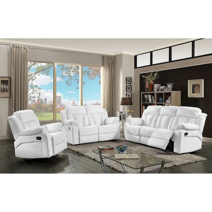 Daria 85 in. W Flared Arm Faux Leather Straight Reclining Sofa - 37L x 85W x 41H