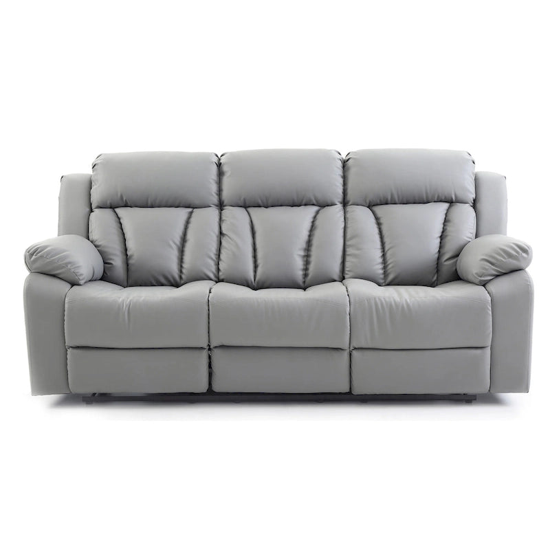 Daria 85 in. W Flared Arm Faux Leather Straight Reclining Sofa - 37L x 85W x 41H