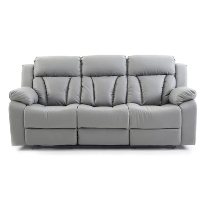 Daria 85 in. W Flared Arm Faux Leather Straight Reclining Sofa - 37L x 85W x 41H