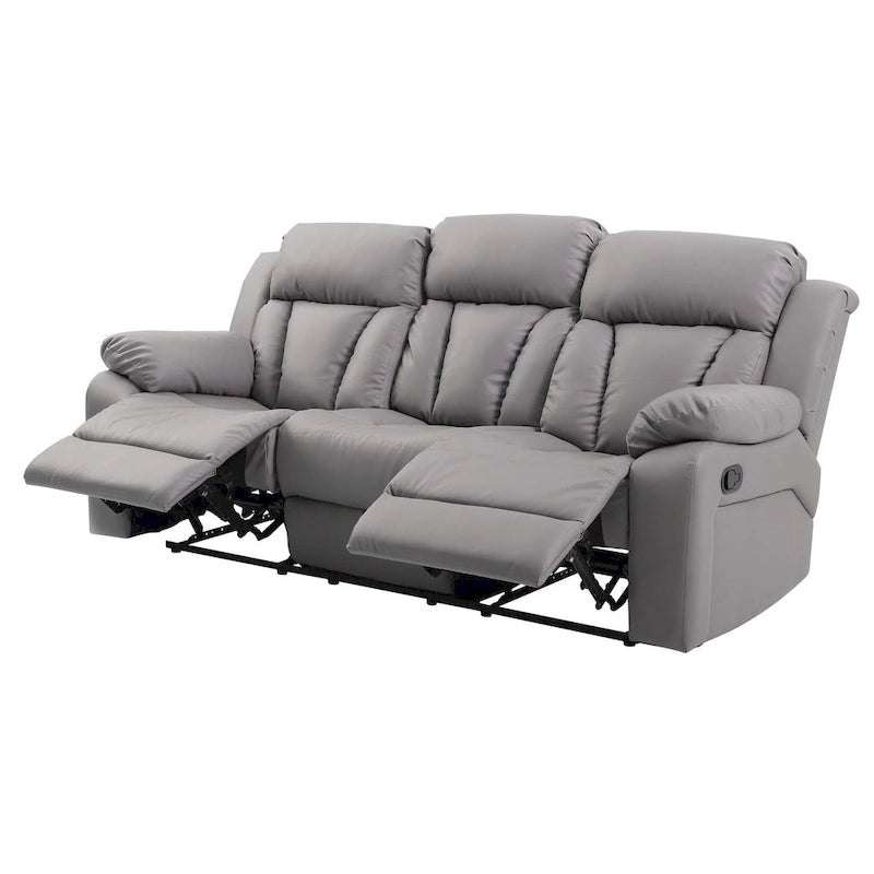 Daria 85 in. W Flared Arm Faux Leather Straight Reclining Sofa - 37L x 85W x 41H