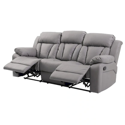 Daria 85 in. W Flared Arm Faux Leather Straight Reclining Sofa - 37L x 85W x 41H
