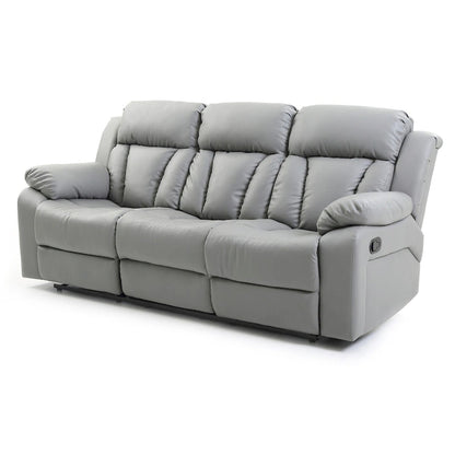 Daria 85 in. W Flared Arm Faux Leather Straight Reclining Sofa - 37L x 85W x 41H