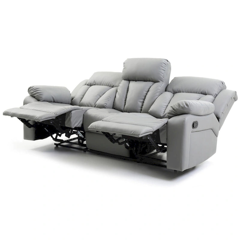 Daria 85 in. W Flared Arm Faux Leather Straight Reclining Sofa - 37L x 85W x 41H