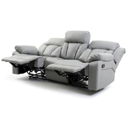 Daria 85 in. W Flared Arm Faux Leather Straight Reclining Sofa - 37L x 85W x 41H