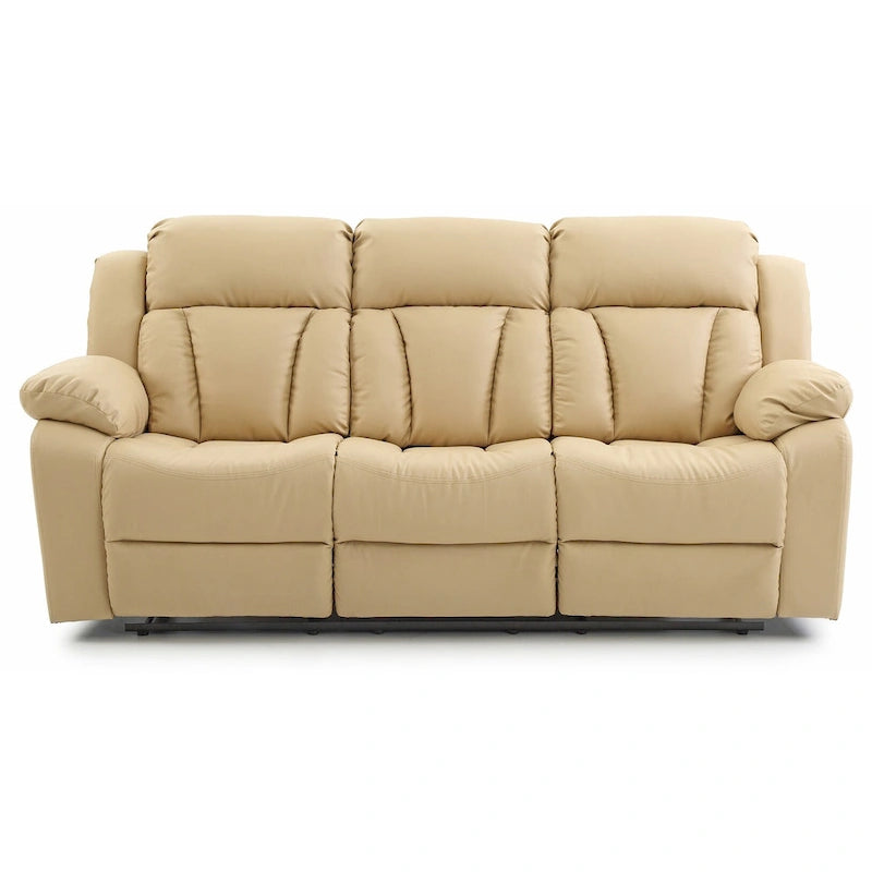 Daria 85 in. W Flared Arm Faux Leather Straight Reclining Sofa - 37L x 85W x 41H