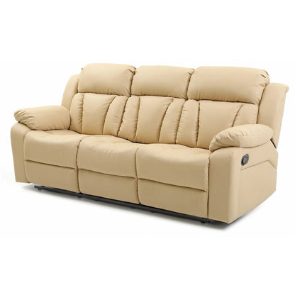 Daria 85 in. W Flared Arm Faux Leather Straight Reclining Sofa - 37L x 85W x 41H
