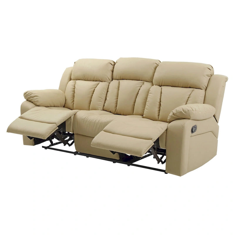 Daria 85 in. W Flared Arm Faux Leather Straight Reclining Sofa - 37L x 85W x 41H