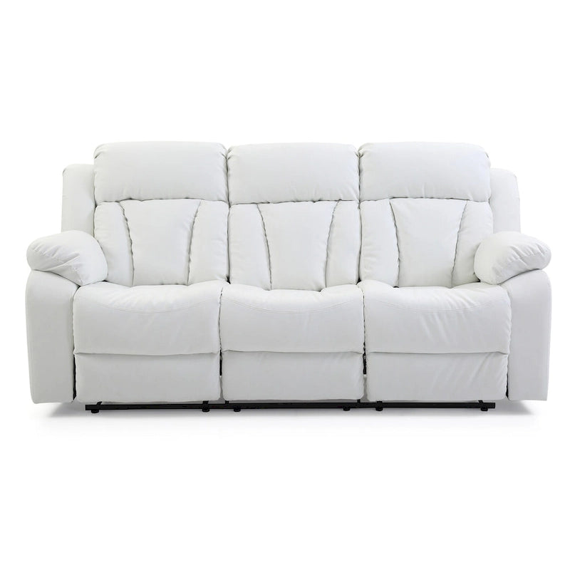 Daria 85 in. W Flared Arm Faux Leather Straight Reclining Sofa - 37L x 85W x 41H