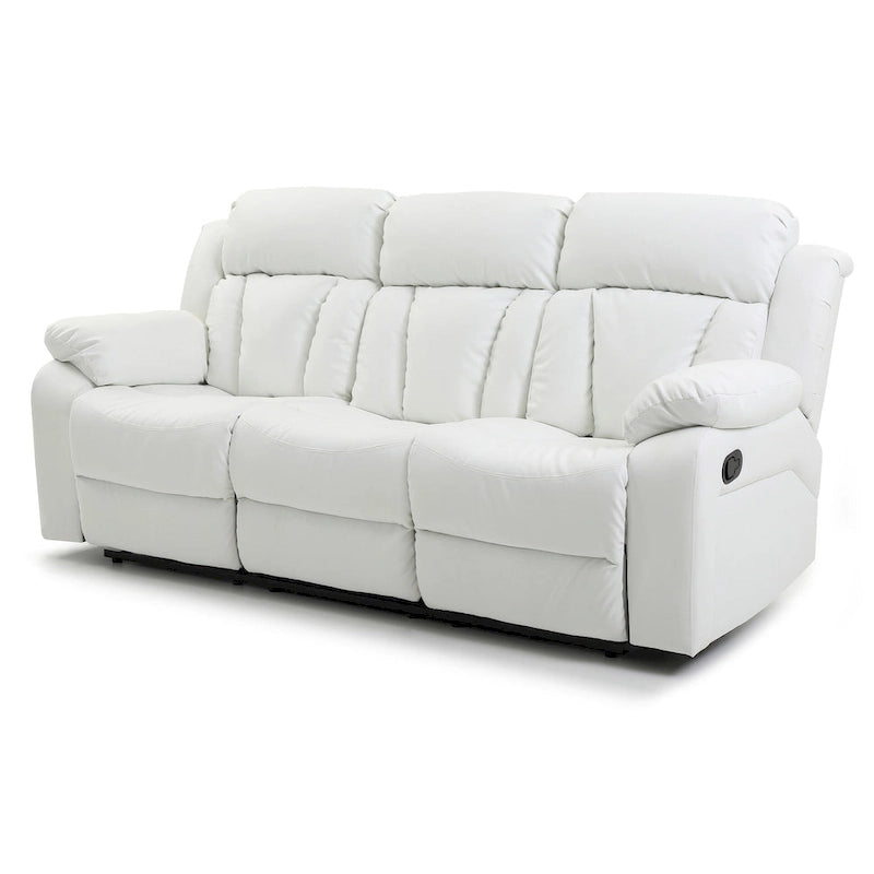 Daria 85 in. W Flared Arm Faux Leather Straight Reclining Sofa - 37L x 85W x 41H