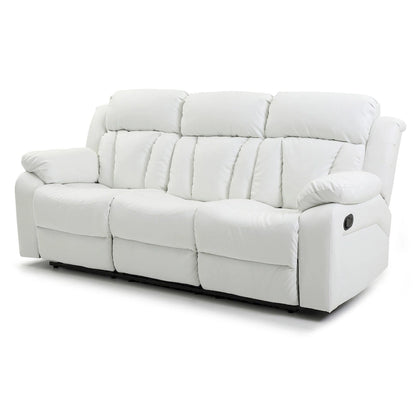 Daria 85 in. W Flared Arm Faux Leather Straight Reclining Sofa - 37L x 85W x 41H