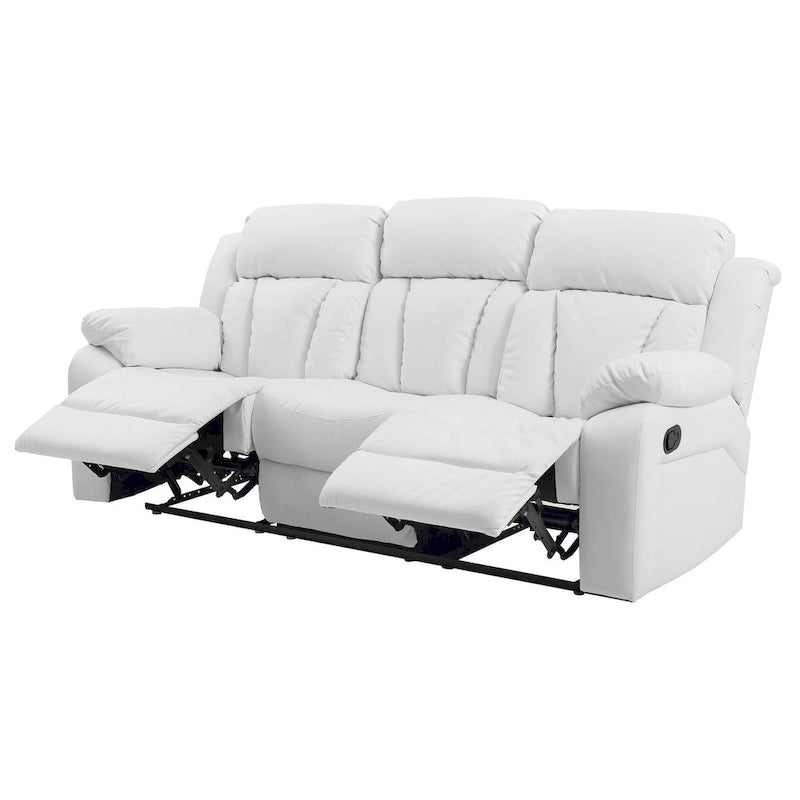 Daria 85 in. W Flared Arm Faux Leather Straight Reclining Sofa - 37L x 85W x 41H