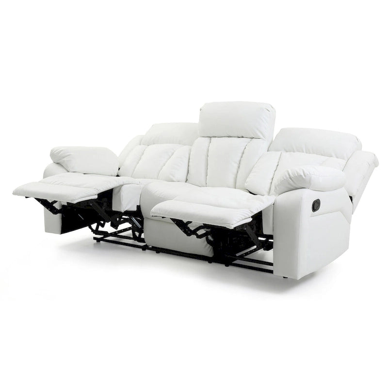 Daria 85 in. W Flared Arm Faux Leather Straight Reclining Sofa - 37L x 85W x 41H