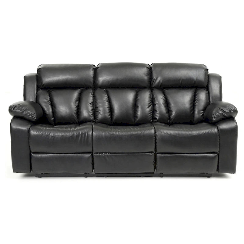 Daria 85 in. W Flared Arm Faux Leather Straight Reclining Sofa - 37L x 85W x 41H