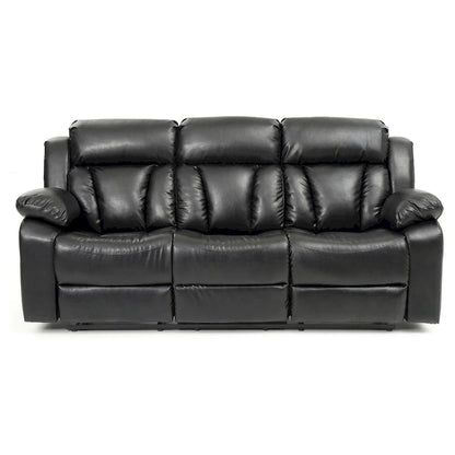 Daria 85 in. W Flared Arm Faux Leather Straight Reclining Sofa - 37L x 85W x 41H