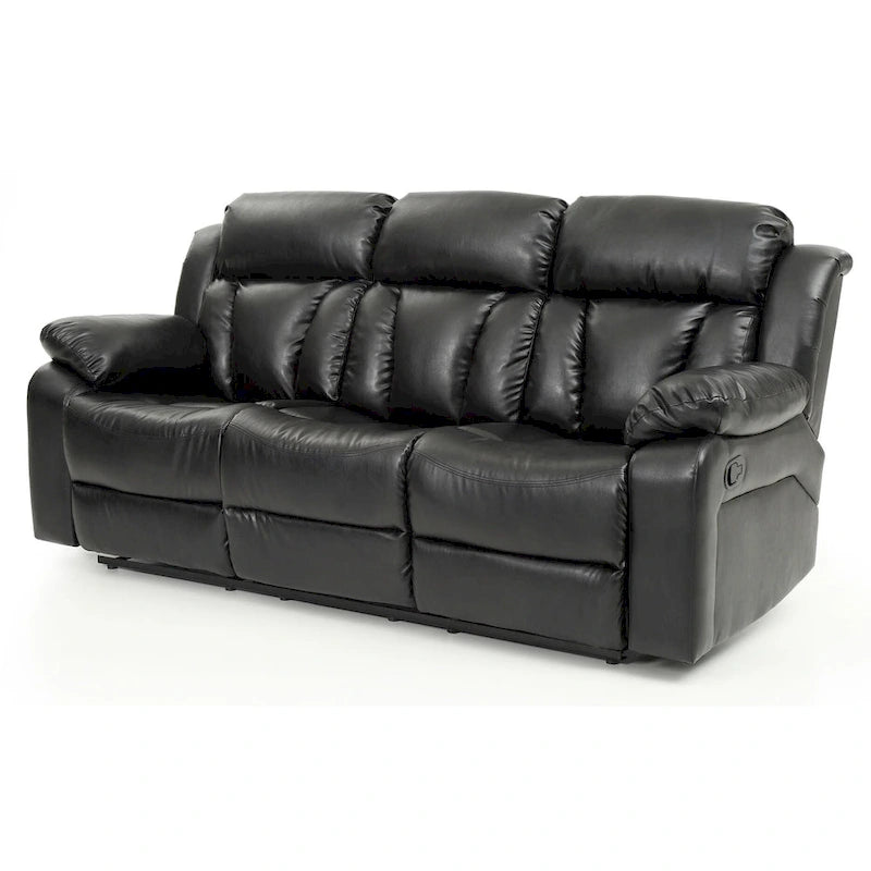 Daria 85 in. W Flared Arm Faux Leather Straight Reclining Sofa - 37L x 85W x 41H