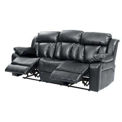 Daria 85 in. W Flared Arm Faux Leather Straight Reclining Sofa - 37L x 85W x 41H