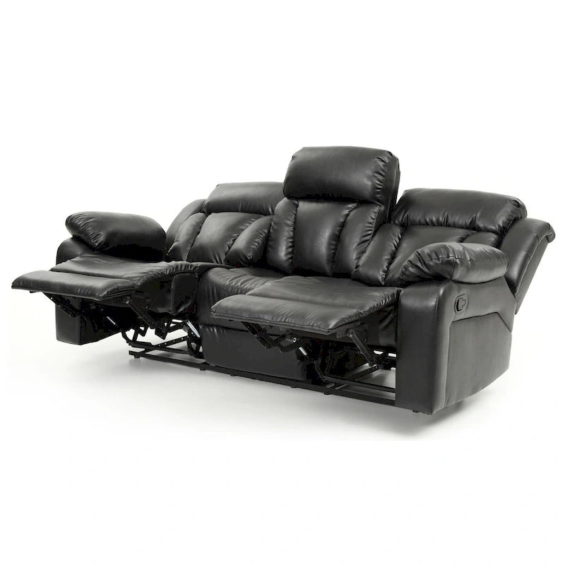 Daria 85 in. W Flared Arm Faux Leather Straight Reclining Sofa - 37L x 85W x 41H
