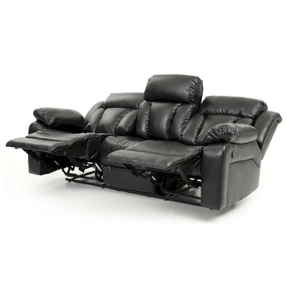 Daria 85 in. W Flared Arm Faux Leather Straight Reclining Sofa - 37L x 85W x 41H
