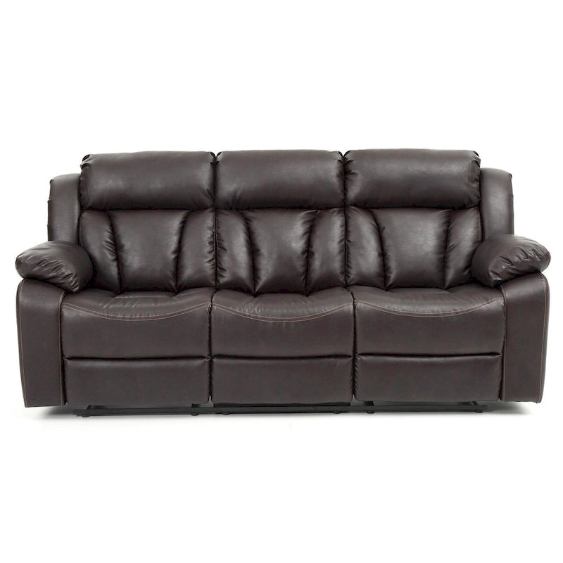 Daria 85 in. W Flared Arm Faux Leather Straight Reclining Sofa - 37L x 85W x 41H