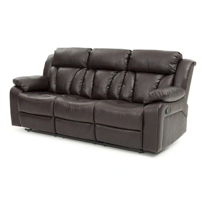 Daria 85 in. W Flared Arm Faux Leather Straight Reclining Sofa - 37L x 85W x 41H