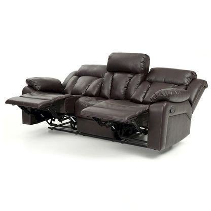 Daria 85 in. W Flared Arm Faux Leather Straight Reclining Sofa - 37L x 85W x 41H