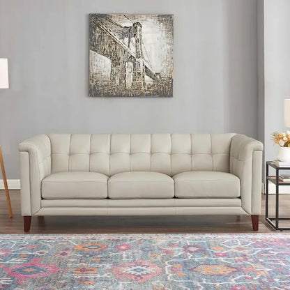 Hydeline Arvo Top Grain Leather Sofa Couch with Feather, Memory Foam and Springs